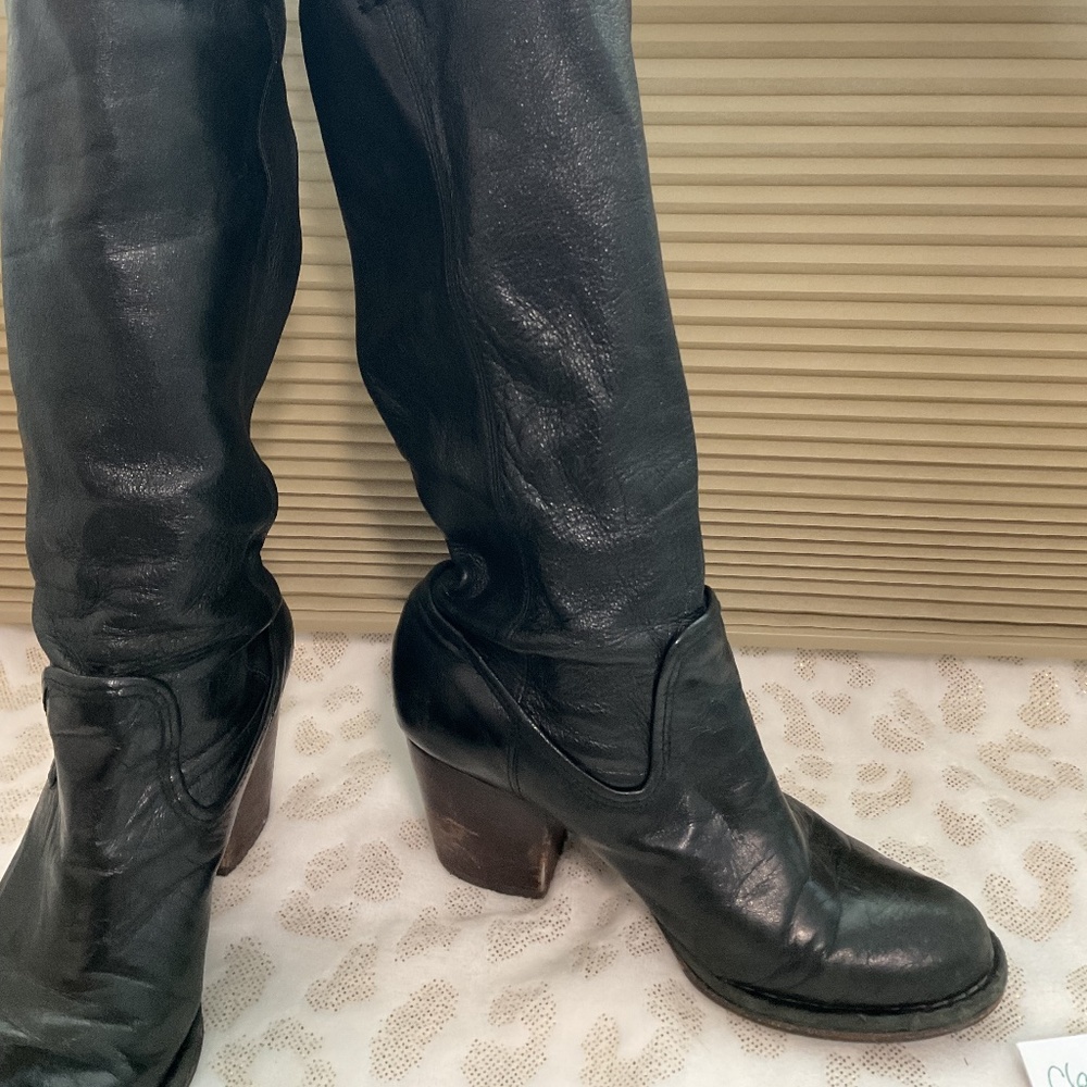 Frye Woman’s Tall Boots, Softest Black Leather!  Broken in and ready for you!